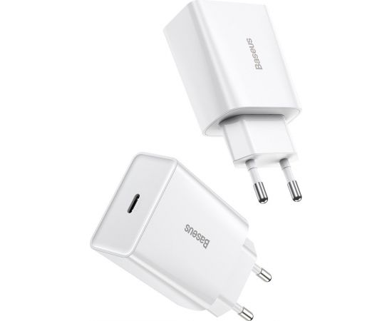 Baseus Speed Mini Quick Charger, USB-C, PD, 3A, 20W (white)