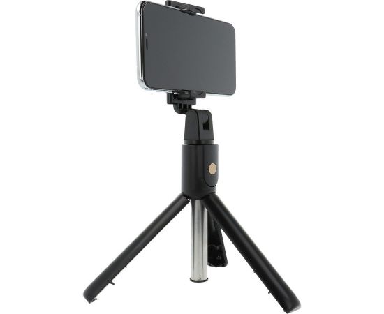 RoGer 2in1 Universāls Selfie Stick + Tripod Statnis ar Bluetooth Tālvadības pulti / Melns