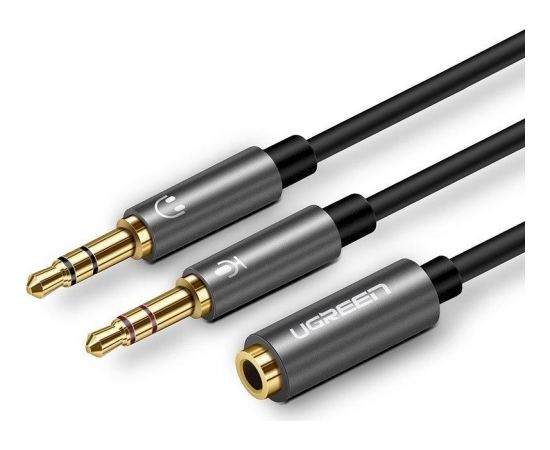 Разветвитель Ugreen 2 x 3.5 mm (гарнитуры и микрофон) -> 3.5мм 10 см
