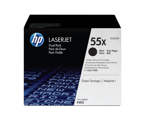 Hewlett-packard HP Toner Black 55X for P3015 LaserJet Dual pack(12.500pages) / CE255XD