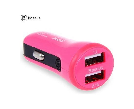 Baseus Universal Tiny Car Charger CCALL-CR0R Pink Telefonu lādētāji 12v Automašīnām