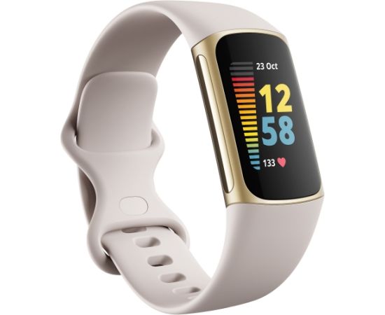 Fitbit Charge 5, lunar white/soft gold