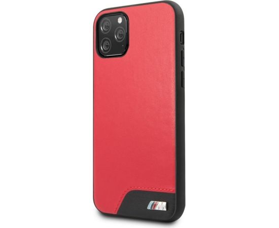 BMW Apple iPhone 11 Pro Hardcase Smooth PU Leather Red