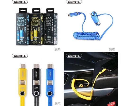 Remax Universal Cutie Car Charger Yellow