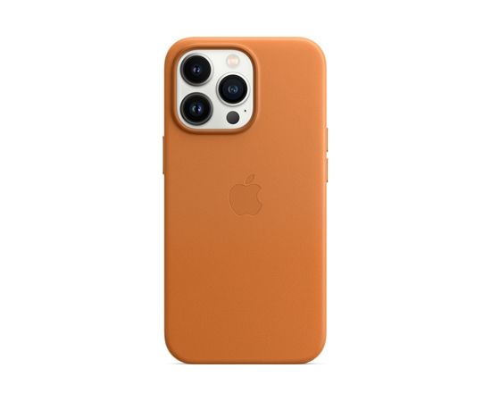 Apple iPhone 13 Leather Case with MagSafe Golden Brown Oriģinālie maciņi