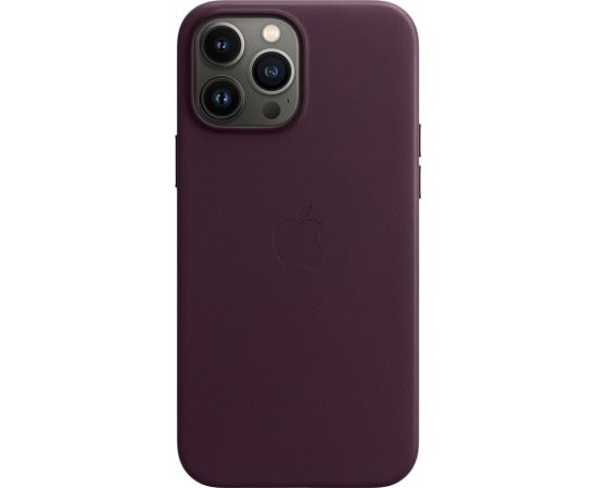 Apple защитный чехол Leather Case iPhone 13 Pro Max MagSafe, dark cherry