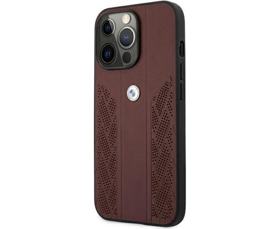 BMW BMHCP13LRSPPR Back Case Кожанный Чехол для телефона Apple iPhone 13 / 13 Pro Kpacный