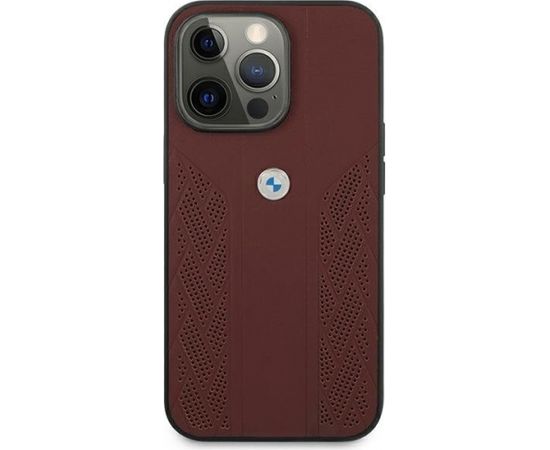 BMW BMHCP13LRSPPR Back Case Aizmugurējais Ādas Apvalks Telefonam Apple iPhone 13 / 13 Pro Sarkans