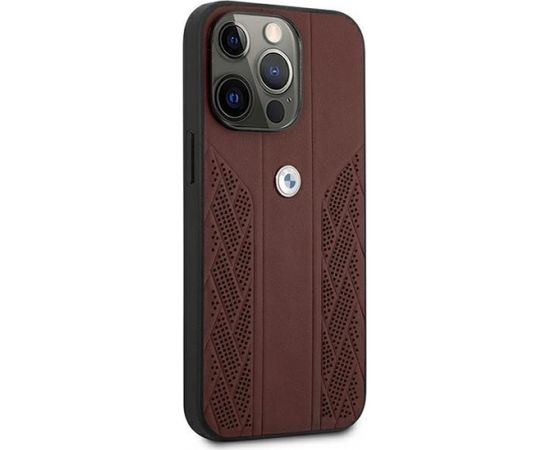 BMW BMHCP13LRSPPR Back Case Aizmugurējais Ādas Apvalks Telefonam Apple iPhone 13 / 13 Pro Sarkans