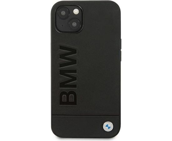 BMW BMHCP13MSLLBK Back Case Aizmugurējais Ādas Apvalks Telefonam Apple iPhone 13 Melns
