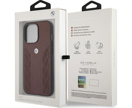 BMW BMHCP13SRSPPR Back Case Aizmugurējais Ādas Apvalks Telefonam Apple iPhone 13 Mini Sarkans