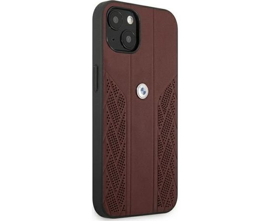 BMW BMHCP13SRSPPR Back Case Aizmugurējais Ādas Apvalks Telefonam Apple iPhone 13 Mini Sarkans