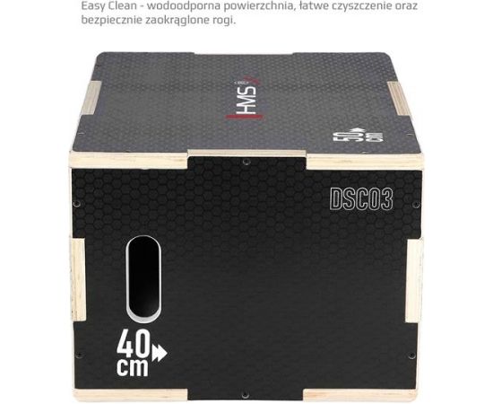 Pliometriskā kaste HMS DSC03 BLACK 50x40x30CM