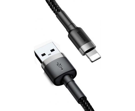 Baseus CALKLF-BG1 Cafule USB lightning kabelis 2,4A / 1m melns