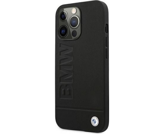 BMW BMHCP13XSLLBK Back Case Aizmugurējais Ādas Apvalks Telefonam Apple iPhone 13 Pro Max Melns