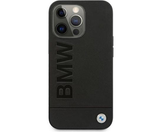 BMW BMHCP13XSLLBK Back Case Aizmugurējais Ādas Apvalks Telefonam Apple iPhone 13 Pro Max Melns