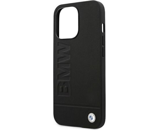 BMW BMHCP13XSLLBK Back Case Aizmugurējais Ādas Apvalks Telefonam Apple iPhone 13 Pro Max Melns