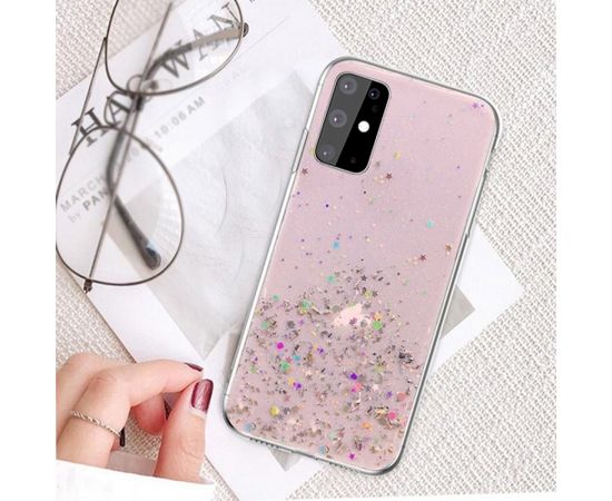 Fusion Glue Glitter silikona aizsargapvalks Apple iPhone 13 Pro Max rozā