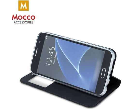 Mocco Smart Look Magnet Book Case Grāmatveida Maks Ar Lodziņu Telefonam Huawei Y7 / Y7 Prime (2018) Melns
