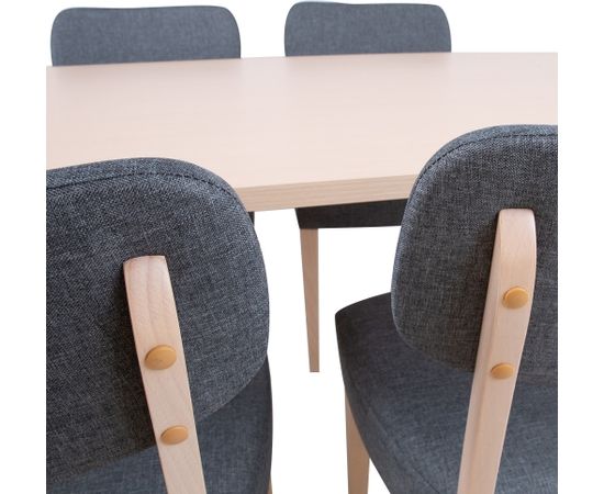 Dining set ADORA table and 6 chairs, light beech Комплекты мебели для столовой