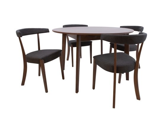ADELE table and 4 chairs, dark beech ēdamistabas komplekts