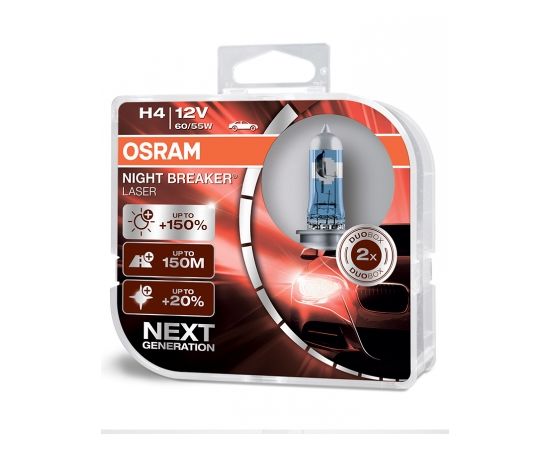 Osram H4 Night Breaker Laser spuldžu komplekts 64193NL-HCB