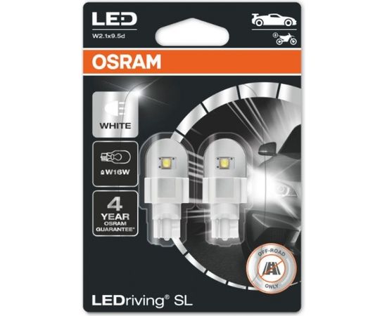 Osram spuldžu komplekts W16W White 6000K (2gab)