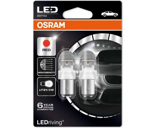 OSRAM spuldžu komplekts P21/5W P Red-LEDriving PREMIUM