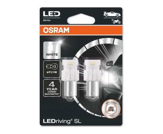 Osram spuldžu komplekts LED P21W White 6000K