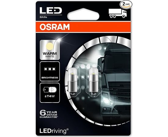 OSRAM spuldžu komplektsT4W 24V Warm White 4000K BLI 2 gab