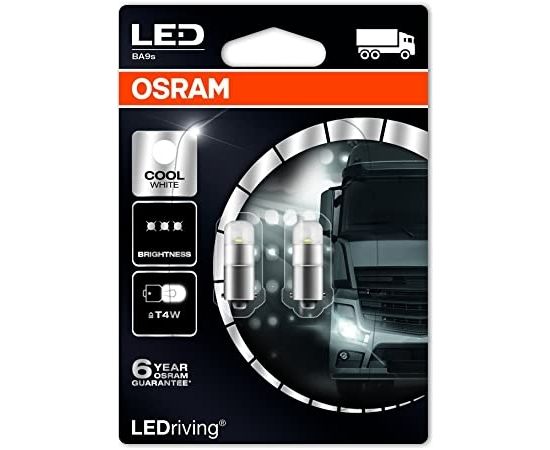 OSRAM spuldžu komplekts T4W 24V Cool White 6000K BLI 2 gab