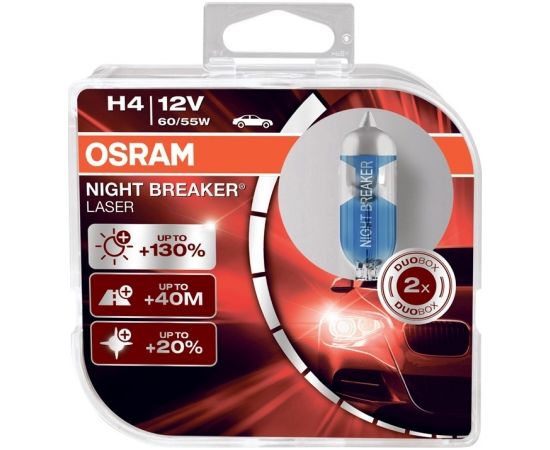OSRAM H4 Spuldze Night Breaker Laser BOX 2gb