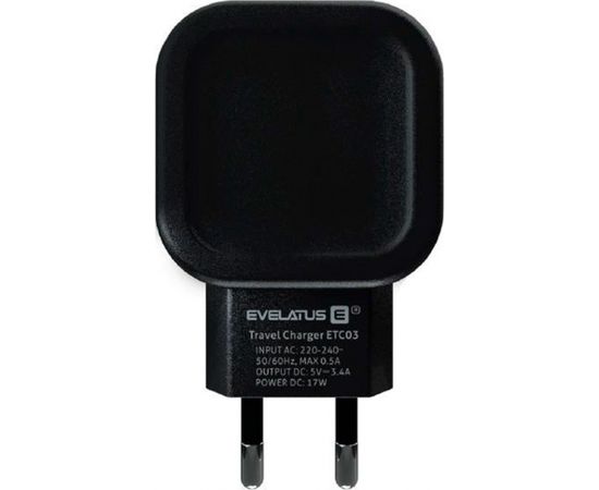 Evelatus Universal Travel Charger Two USB 3.4A ETC03 Black