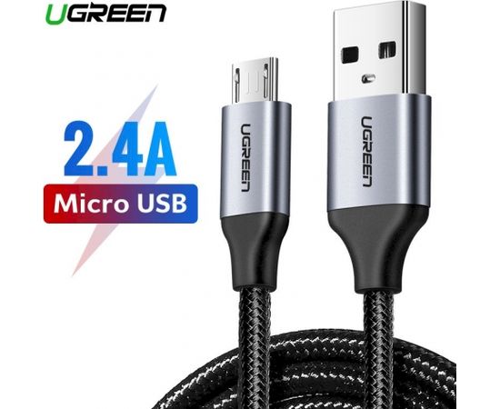 UGREEN Micro USB kabelis / QC 3.0 / 2.4A / 1m melns