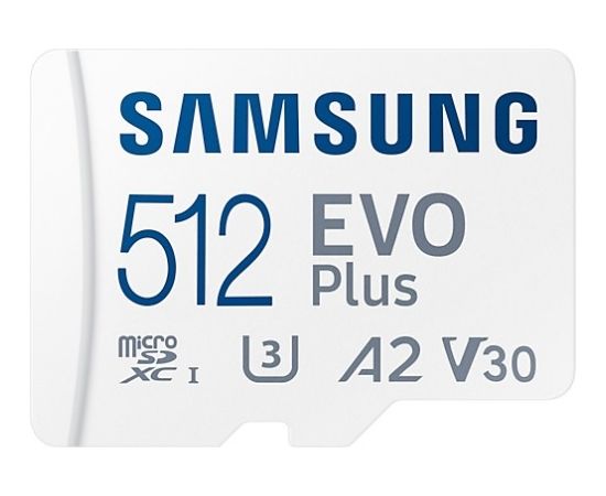 SAMSUNG EVO Plus 512GB U3 V30 A2 UHS-I microSD atmiņas karte