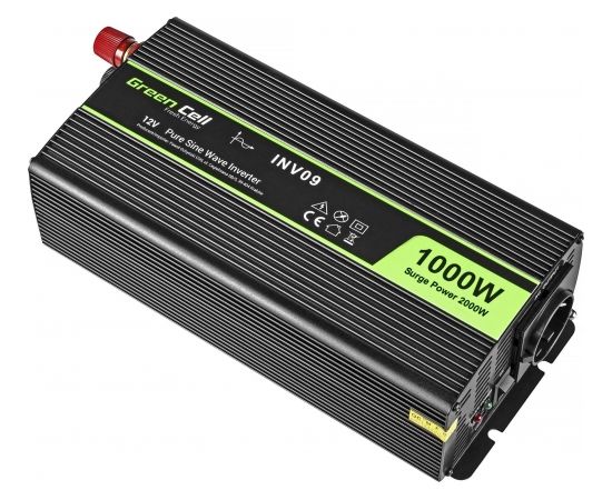 Strāvas pārveidotājs Green Cell 12V uz 230V, 1000W/2000W (INV09)