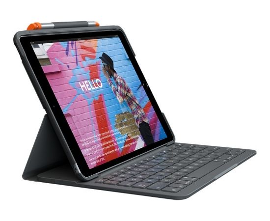 Logitech Slim Folio Bluetooth Tastatur und Schutzhülle iPad 7./8. Generation Gray
