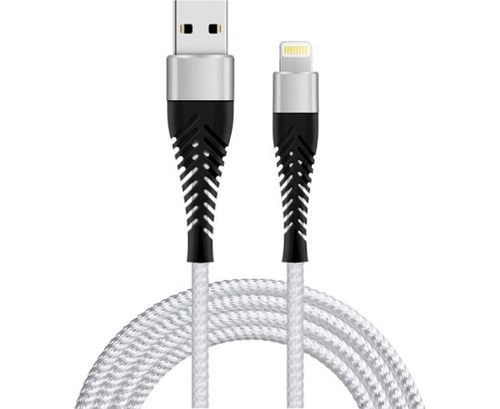 Кабель Fusion Fishbone USB-A - Lightning 30 Вт / 3А / 1,5 м белый