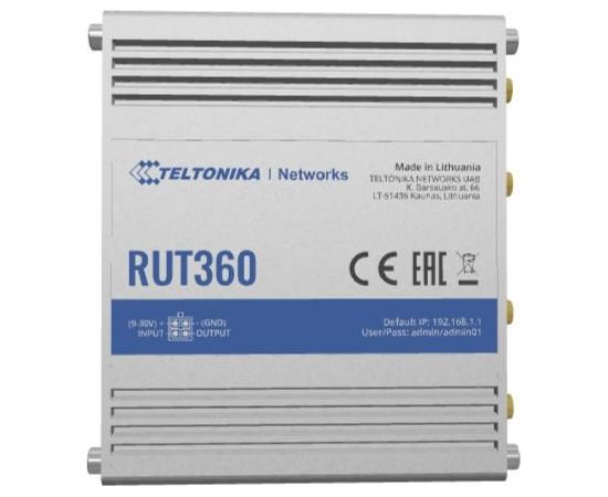 TELTONIKA IOT INDUSTRIAL ROUTER RUT360 LTE CAT6