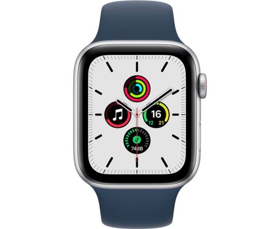 Apple Watch SE GPS 40mm Sport Band, silver/abyss blue