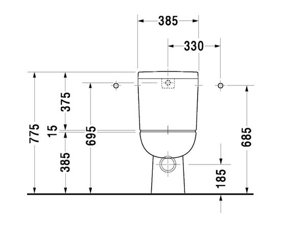 Duravit poda apakša D-Code 355x650mm universālais izvads, balts slēpti pievadi