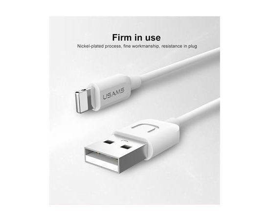 Usams U-TURN Универсальный силиконовый Apple Lightning (MD818ZM/A) USB Кабель данных и заряда 1m Белый