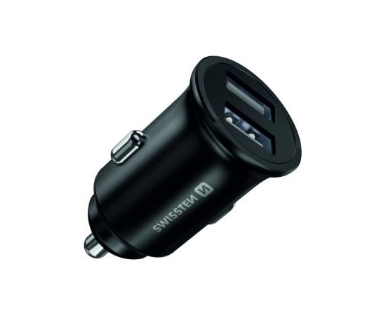 Swissten Metal Премиум Автомобильная зарядка 2 x USB / 4.8A Черная