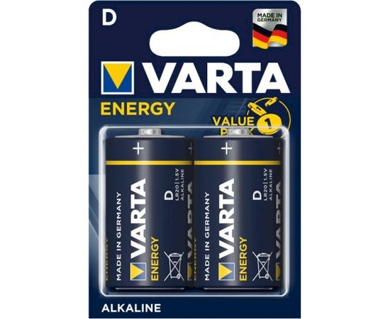 Varta 4120/D2 Alkaline LR20 1.5V Baterijas (2gab.) (EU Blister)