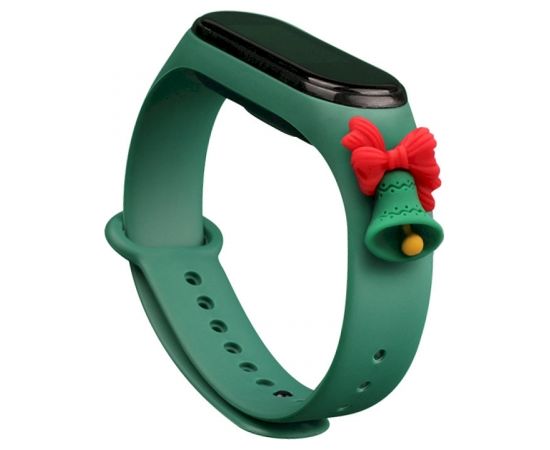 Fusion Xmas Bell siksniņa pulkstenim Xiaomi Mi Band 3 / 4 zaļš