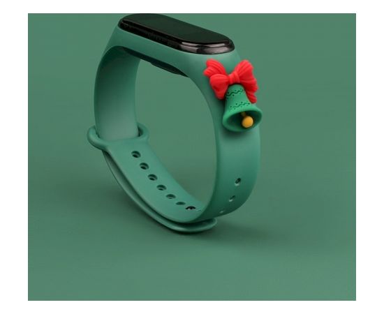 Fusion Xmas Bell siksniņa pulkstenim Xiaomi Mi Band 3 / 4 zaļš