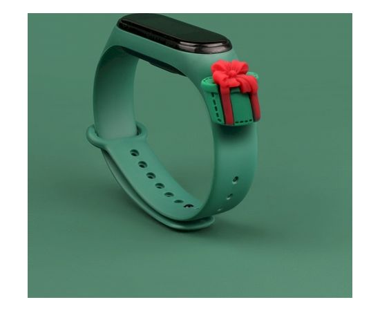 Fusion Xmas Present siksniņa pulkstenim Xiaomi Mi Band 3 / 4 zaļš