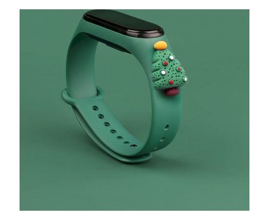 Fusion Xmas Christmas Tree 2 siksniņa pulkstenim Xiaomi Mi Band 3 / 4 zaļš