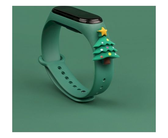 Fusion Xmas Christmas Tree siksniņa pulkstenim Xiaomi Mi Band 3 / 4 zaļš