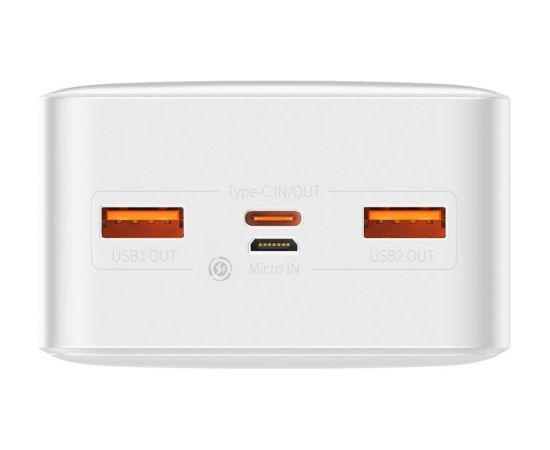 Baseus Bipow PPDML-N02 portatīvā baterija 30000 mAh / 15W / 12V / 3A balta
